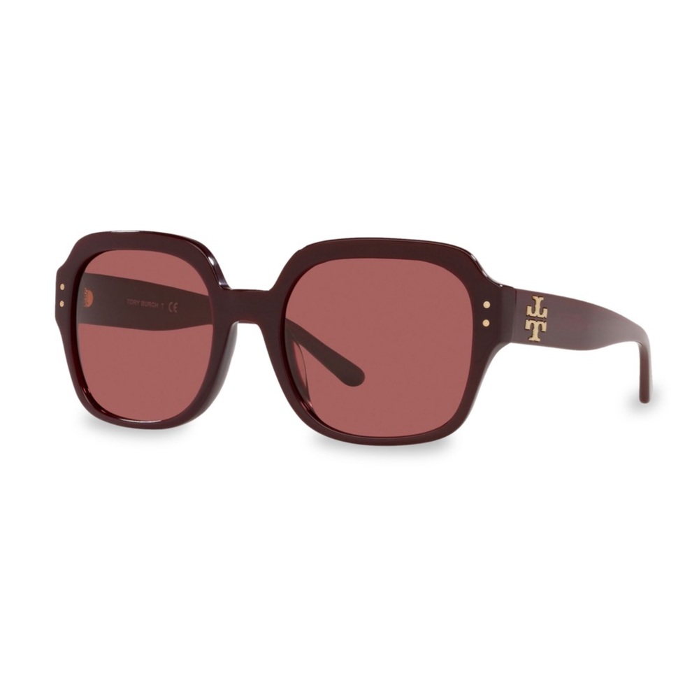 Tory Burch 56MM Square Sunglasses In Milky Oxblood NWT